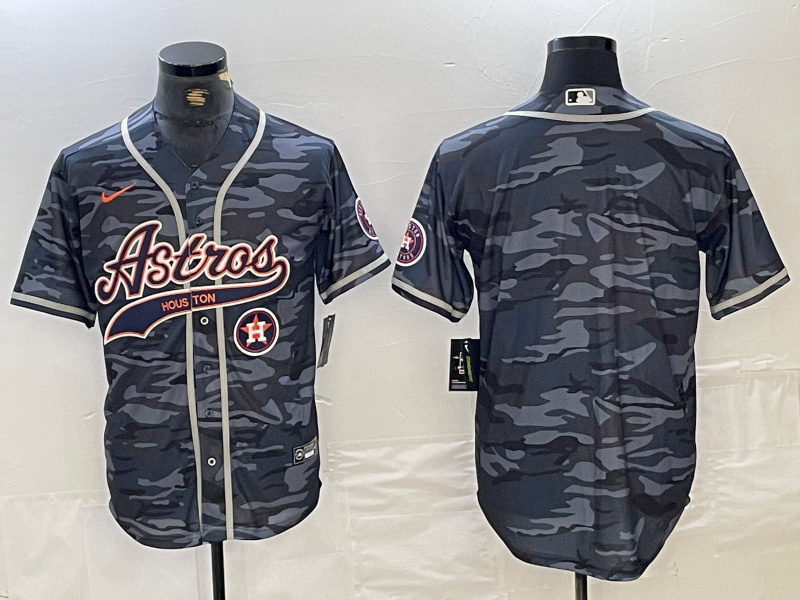 Men's Houston Astros Blank Gray Camo With Patch Cool Base Stitched Baseball Jersey 7 Men's Houston Astros Blank Gray Camo With Patch Cool Base Stitched Baseball Jersey 7