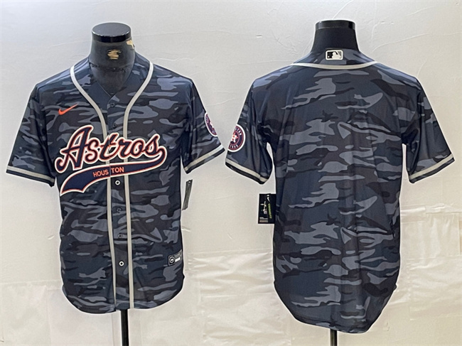 Men's Houston Astros Blank Gray Camo With Patch Cool Base Stitched Baseball Jersey 4 Men's Houston Astros Blank Gray Camo With Patch Cool Base Stitched Baseball Jersey 4