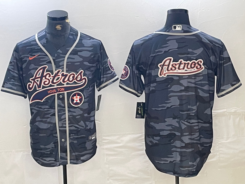 Men's Houston Astros Blank Gray Camo With Patch Cool Base Stitched Baseball Jersey 0 Men's Houston Astros Blank Gray Camo With Patch Cool Base Stitched Baseball Jersey 0