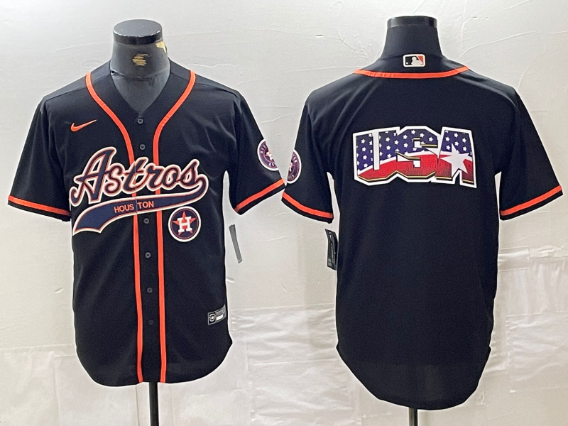 Men's Houston Astros Black Team Big Logo With Patch Cool Base Stitched Baseball Jersey 9 Men's Houston Astros Black Team Big Logo With Patch Cool Base Stitched Baseball Jersey 9