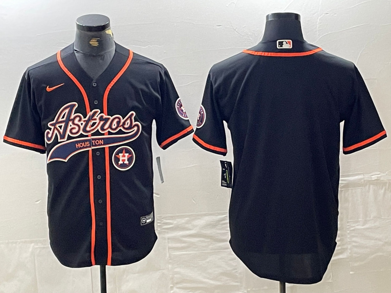 Men's Houston Astros Black Team With Patch Cool Base Stitched Baseball Jersey 1 Men's Houston Astros Black Team With Patch Cool Base Stitched Baseball Jersey 1