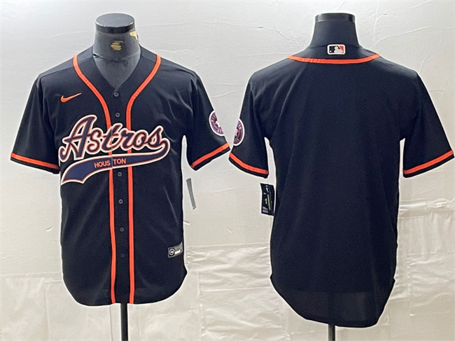 Men's Houston Astros Blank Black With Patch Cool Base Stitched Baseball Jersey Men's Houston Astros Blank Black With Patch Cool Base Stitched Baseball Jersey