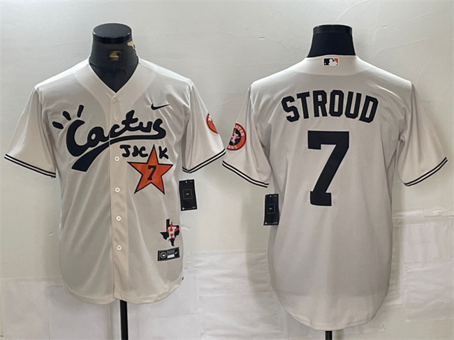 Men's Houston Astros #7 C.J. Stroud Cream Cactus Jack Vapor Premier Limited Stitched Baseball Jersey Men's Houston Astros #7 C.J. Stroud Cream Cactus Jack Vapor Premier Limited Stitched Baseball Jersey