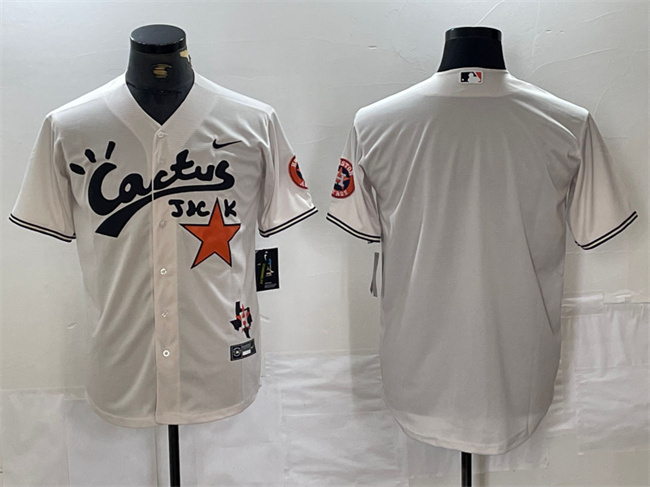 Men's Houston Astros Blank Cream Cactus Jack Vapor Premier Limited Stitched Baseball Jersey Men's Houston Astros Blank Cream Cactus Jack Vapor Premier Limited Stitched Baseball Jersey