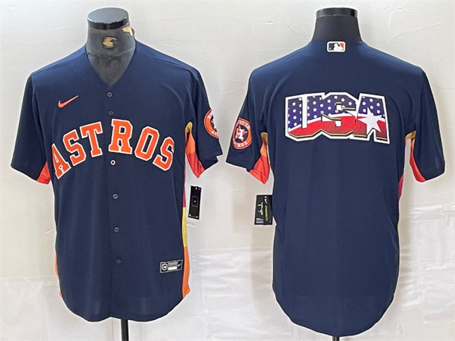 Men's Houston Astros Navy Team Big Logo With Patch Cool Base Stitched Baseball Jersey Men's Houston Astros Navy Team Big Logo With Patch Cool Base Stitched Baseball Jersey