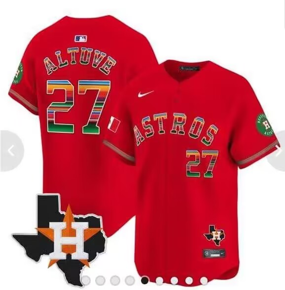 Men's Houston Astros #27 Jose Altuve Red Mexico Texas Cool Base Stitched Baseball Jersey Men's Houston Astros #27 Jose Altuve Red Mexico Texas Cool Base Stitched Baseball Jersey
