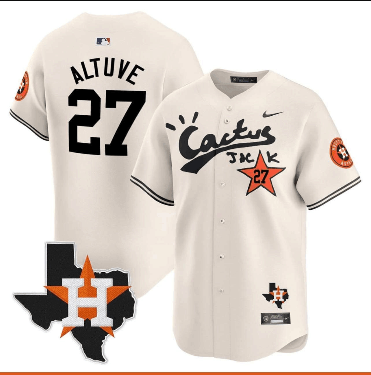 Men's Houston Astros #27 Jose Altuve Cactus Jack Vapor Premier Limited Stitched Baseball Jersey Men's Houston Astros #27 Jose Altuve Cactus Jack Vapor Premier Limited Stitched Baseball Jersey