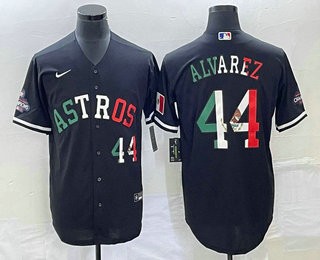 Men's Houston Astros #44 Yordan Alvarez Number Mexico Black Cool Base Stitched Baseball Jersey Men's Houston Astros #44 Yordan Alvarez Number Mexico Black Cool Base Stitched Baseball Jersey
