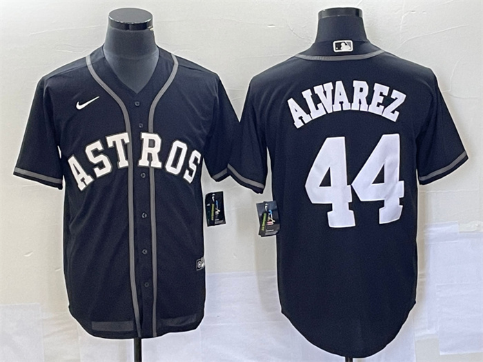 Men's Houston Astros #44 Yordan Alvarez Black Cool Base Stitched Baseball Jersey Men's Houston Astros #44 Yordan Alvarez Black Cool Base Stitched Baseball Jersey
