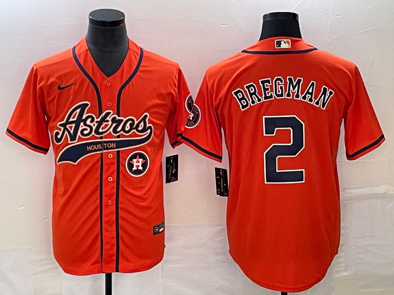 Men's Houston Astros #2 Alex Bregman Orange With Patch Cool Base Stitched Baseball Jersey 4 Men's Houston Astros #2 Alex Bregman Orange With Patch Cool Base Stitched Baseball Jersey 4