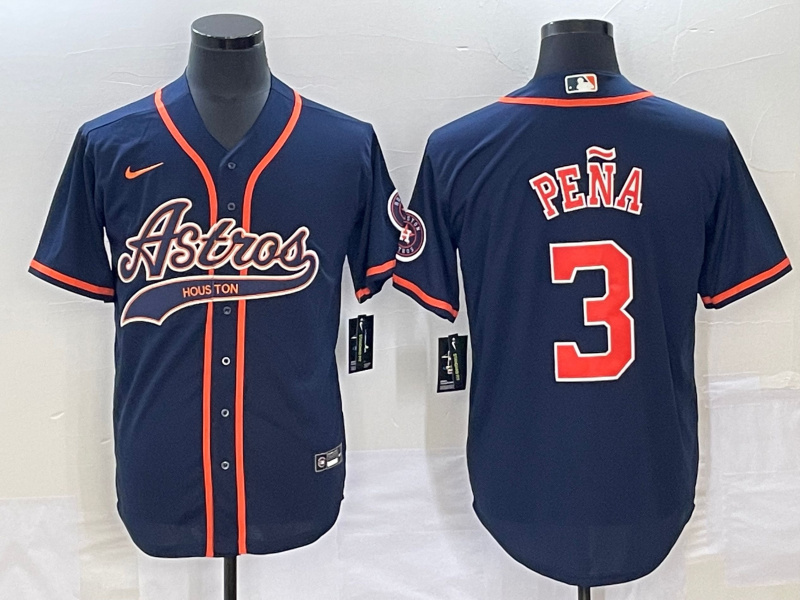Men's Houston Astros #3 Jeremy Pe?a Navy Cool Base Stitched Baseball Jersey Men's Houston Astros #3 Jeremy Pe?a Navy Cool Base Stitched Baseball Jersey