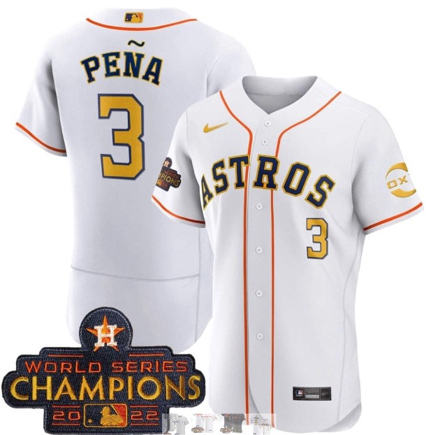 Men’s Astros Space City #3 Jeremy Pena White Champions Flexbase Jersey Men’s Astros Space City #3 Jeremy Pena White Champions Flexbase Jersey