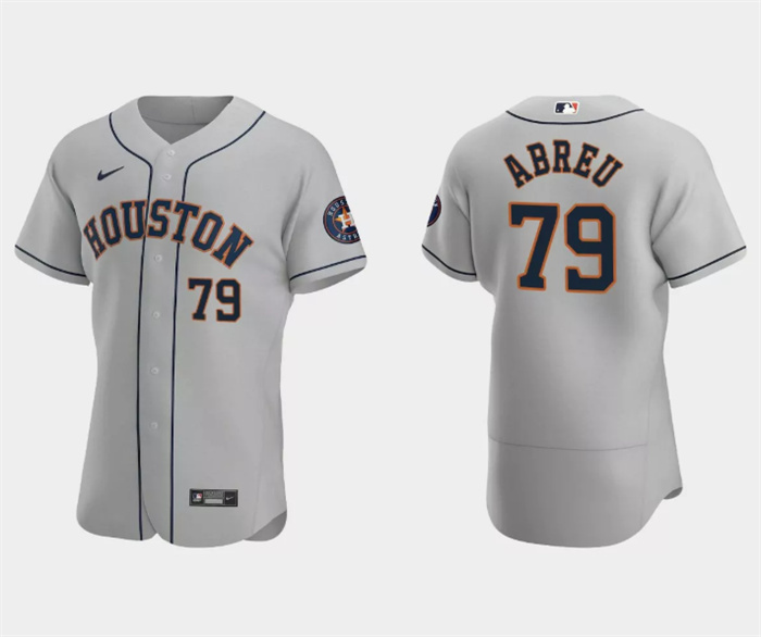 Men's Houston Astros #79 José Abreu Grey Flex Base Stitched Jersey Men's Houston Astros #79 José Abreu Grey Flex Base Stitched Jersey