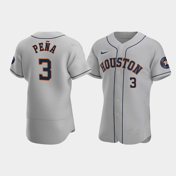 Men's Houston Astros #3 Jeremy Pe?a Gray Flex Base Stitched JerseyS Men's Houston Astros #3 Jeremy Pe?a Gray Flex Base Stitched JerseyS