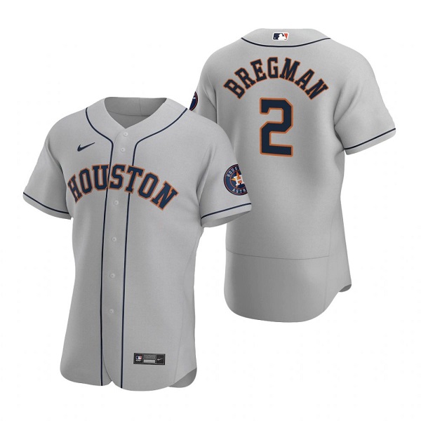 Men's Houston Astros #2 Alex Bregman Gray Flex Base Stitched Jersey Men's Houston Astros #2 Alex Bregman Gray Flex Base Stitched Jersey