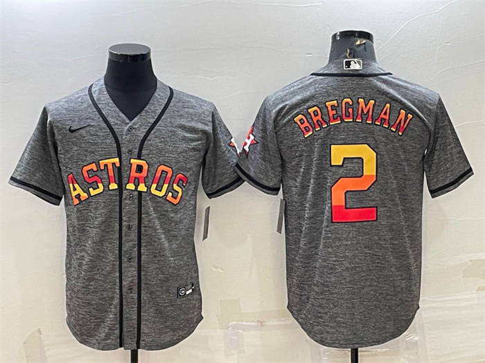 Men's Houston Astros #2 Alex Bregman Grey Cool Base Stitched Baseball Jersey Men's Houston Astros #2 Alex Bregman Grey Cool Base Stitched Baseball Jersey