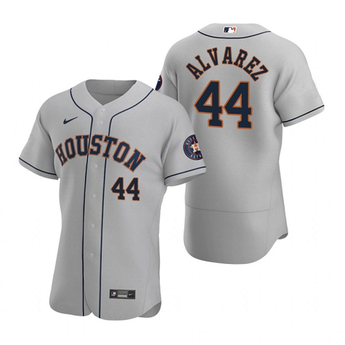 Men's Houston Astros #44 Yordan Alvarez Gray Flex Base Stitched JerseyS Men's Houston Astros #44 Yordan Alvarez Gray Flex Base Stitched JerseyS