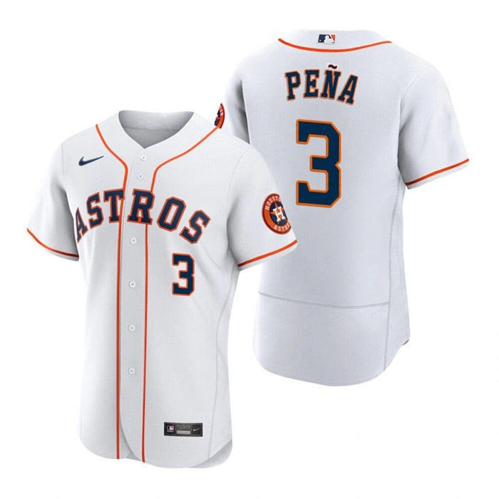 Men's Houston Astros #3 Jeremy Pe?a White Flex Base Stitched Jersey Men's Houston Astros #3 Jeremy Pe?a White Flex Base Stitched Jersey