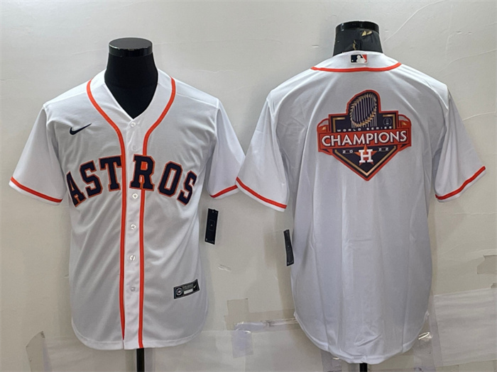 Men's Houston Astros White 2022 World Series Champions Team Big Logo Cool Base Stitched Jersey Men's Houston Astros White 2022 World Series Champions Team Big Logo Cool Base Stitched Jersey
