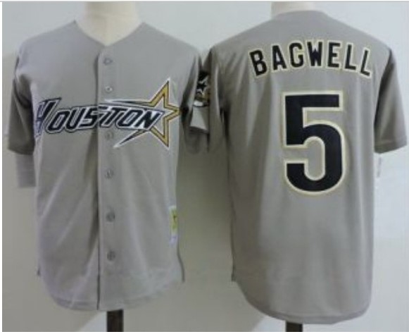 Astros 5 Jeff Bagwell Gray throwback Jersey Astros 5 Jeff Bagwell Gray throwback Jersey