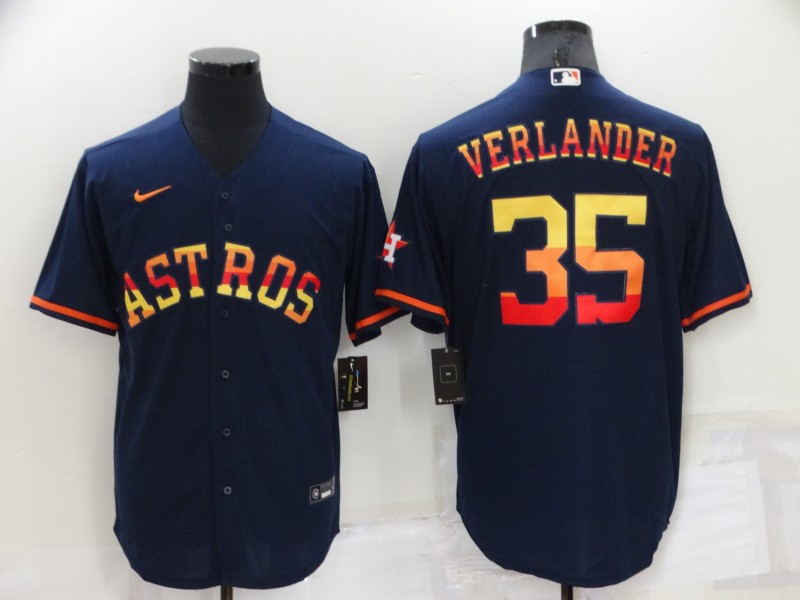 Men's Houston Astros #35 Justin Verlander 2022 Navy Cool Base Stitched Jersey Men's Houston Astros #35 Justin Verlander 2022 Navy Cool Base Stitched Jersey