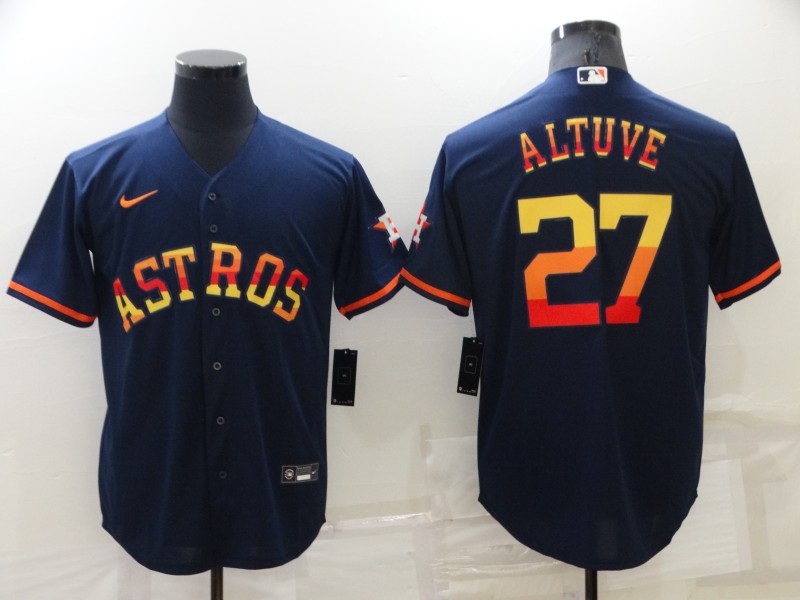 Men's Houston Astros #27 Jose Altuve 2022 Navy Cool Base Stitched Jersey Men's Houston Astros #27 Jose Altuve 2022 Navy Cool Base Stitched Jersey