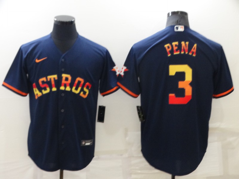 Men's Houston Astros #3 Jeremy Pe?a 2022 Navy Cool Base Stitched Jersey Men's Houston Astros #3 Jeremy Pe?a 2022 Navy Cool Base Stitched Jersey