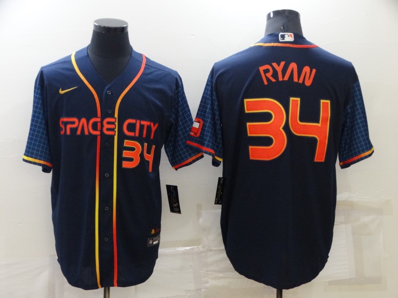 Men's Houston Astros #34 Nolan Ryan 2022 Navy City Connect Cool Base Stitched Jersey Men's Houston Astros #34 Nolan Ryan 2022 Navy City Connect Cool Base Stitched Jersey