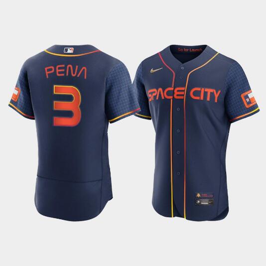 Men's Houston Astros #3 Jeremy Pe?a 2022 Navy City Connect Flex Base Stitched Baseball Jersey Men's Houston Astros #3 Jeremy Pe?a 2022 Navy City Connect Flex Base Stitched Baseball Jersey