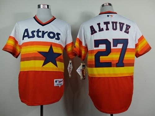 Astros #27 Jose Altuve White Orange 1980 Turn Back The Clock Stitched MLB Jersey Astros #27 Jose Altuve White Orange 1980 Turn Back The Clock Stitched MLB Jersey