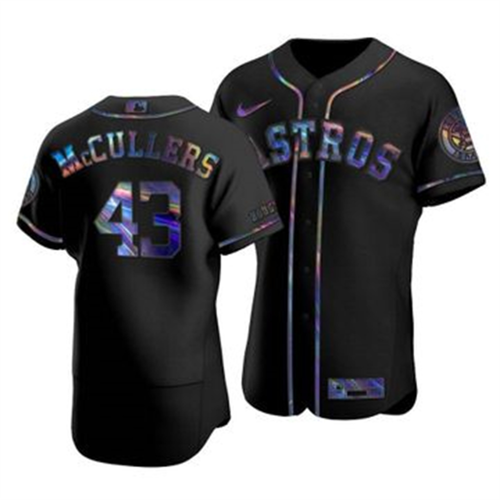 Houston Astros #43 Lance McCullers Men's Nike Iridescent Holographic Collection MLB Jersey - Black Houston Astros #43 Lance McCullers Men's Nike Iridescent Holographic Collection MLB Jersey - Black