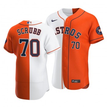 Astros #70 Andre Scrubb Split White Orange Two-Tone Jersey Astros #70 Andre Scrubb Split White Orange Two-Tone Jersey