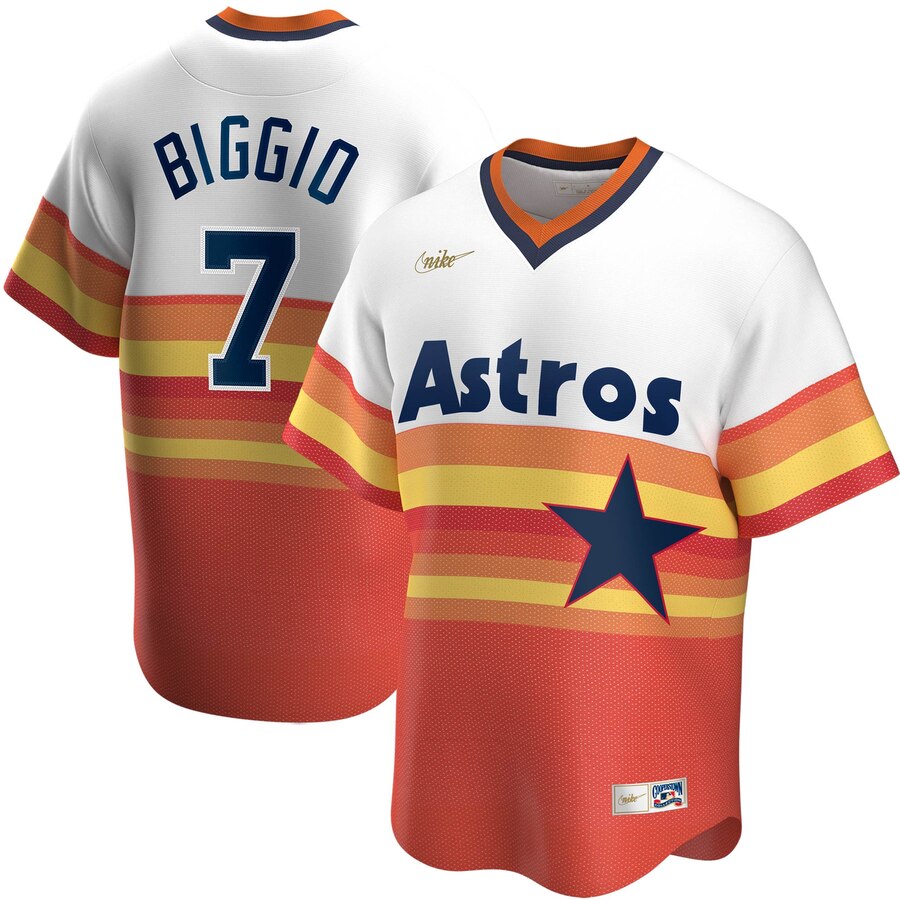 Houston Astros #7 Craig Biggio Nike Home Cooperstown Collection Player MLB Jersey White Houston Astros #7 Craig Biggio Nike Home Cooperstown Collection Player MLB Jersey White