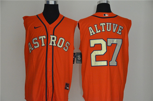 Astros 27 Jose Altuve Orange Nike Cool Base Sleeveless Jersey Astros 27 Jose Altuve Orange Nike Cool Base Sleeveless Jersey