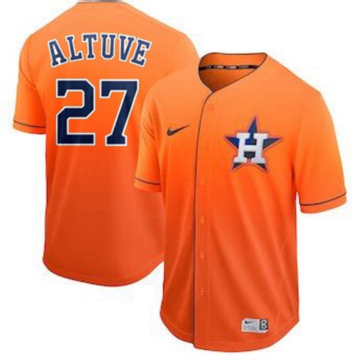 Astros #27 Jose Altuve Orange Fade Authentic Stitched Baseball Jersey Astros #27 Jose Altuve Orange Fade Authentic Stitched Baseball Jersey