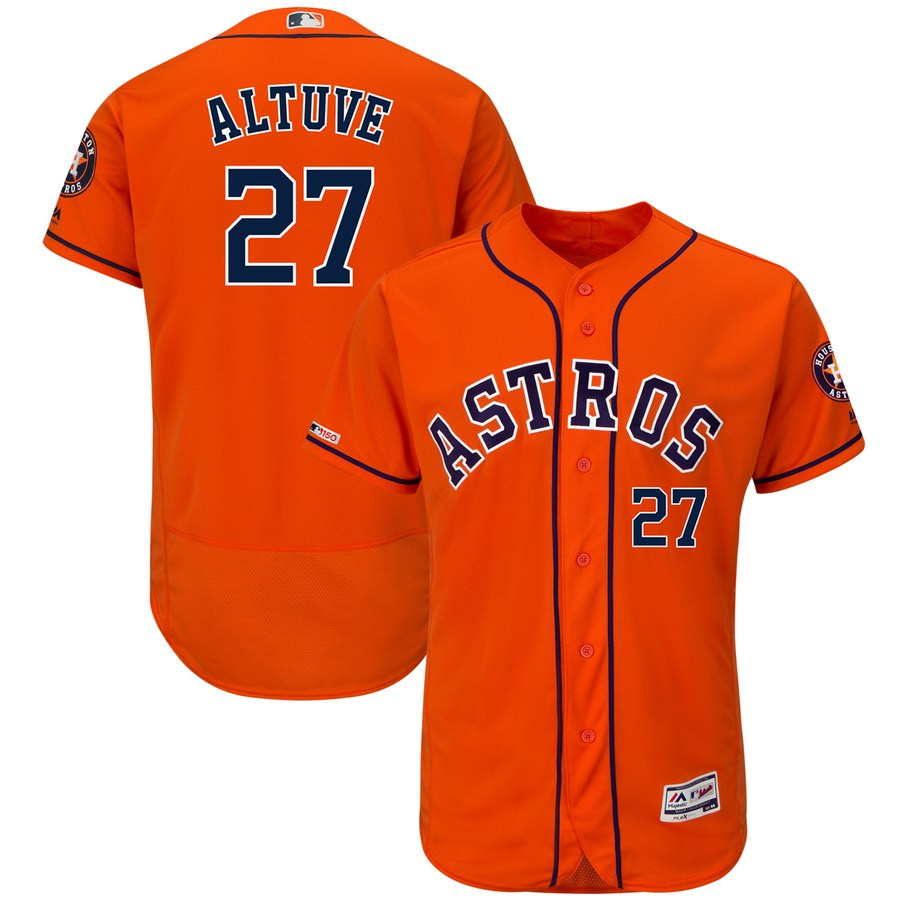 Astros 27 Jose Altuve Orange 150th Patch Flexbase Jersey Astros 27 Jose Altuve Orange 150th Patch Flexbase Jersey