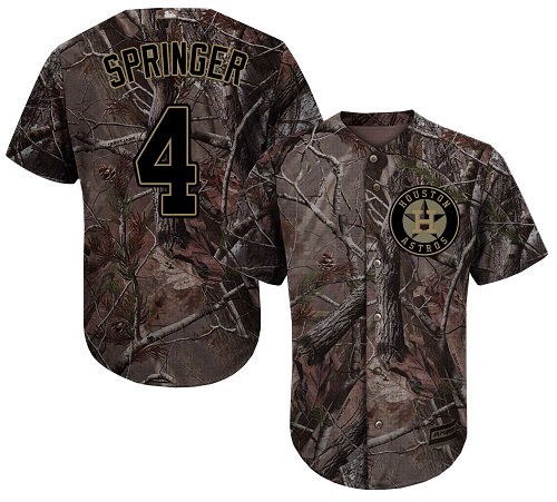 Astros #4 George Springer Camo Realtree Collection Cool Base Stitched Baseball Jersey Astros #4 George Springer Camo Realtree Collection Cool Base Stitched Baseball Jersey