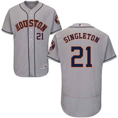 Astros #21 Jon Singleton Grey Flexbase Authentic Collection Stitched MLB Jersey Astros #21 Jon Singleton Grey Flexbase Authentic Collection Stitched MLB Jersey
