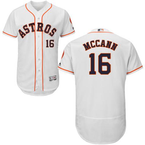 Astros #16 Brian McCann White Flexbase Authentic Collection Stitched MLB Jersey Astros #16 Brian McCann White Flexbase Authentic Collection Stitched MLB Jersey