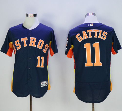 Astros #11 Evan Gattis Navy Blue Flexbase Authentic Collection Stitched MLB Jersey Astros #11 Evan Gattis Navy Blue Flexbase Authentic Collection Stitched MLB Jersey