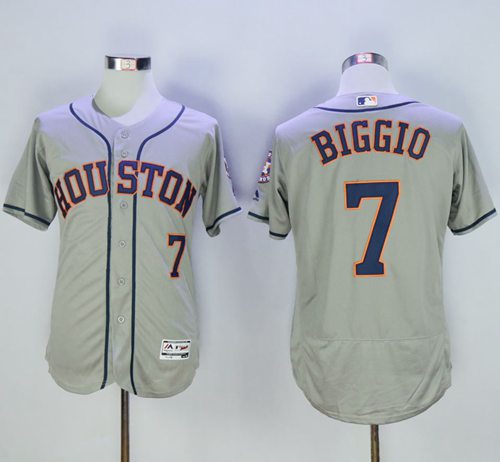 Astros #7 Craig Biggio Grey Flexbase Authentic Collection Stitched MLB Jersey Astros #7 Craig Biggio Grey Flexbase Authentic Collection Stitched MLB Jersey