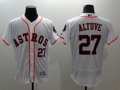 Astros #27 Jose Altuve White Flexbase Authentic Collection Stitched MLB Jersey Astros #27 Jose Altuve White Flexbase Authentic Collection Stitched MLB Jersey