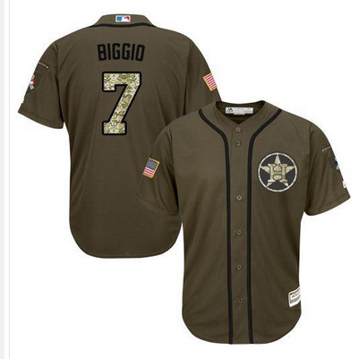 Astros #7 Craig Biggio Green Salute to Service Stitched MLB Jersey Astros #7 Craig Biggio Green Salute to Service Stitched MLB Jersey