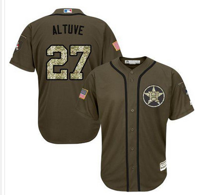 Astros #27 Jose Altuve Green Salute to Service Stitched MLB Jersey Astros #27 Jose Altuve Green Salute to Service Stitched MLB Jersey