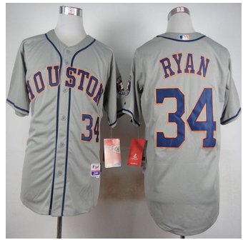 Houston Astros #34 Nolan Ryan Grey Cool Base Stitched Baseball Jersey Houston Astros #34 Nolan Ryan Grey Cool Base Stitched Baseball Jersey