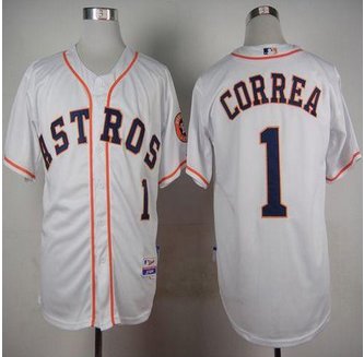 Houston Astros #1 Carlos Correa White Cool Base Stitched Baseball Jersey Houston Astros #1 Carlos Correa White Cool Base Stitched Baseball Jersey