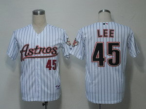 MLB Jerseys Houston Astros 45 Lee White Jerseys(black strip) MLB Jerseys Houston Astros 45 Lee White Jerseys(black strip)