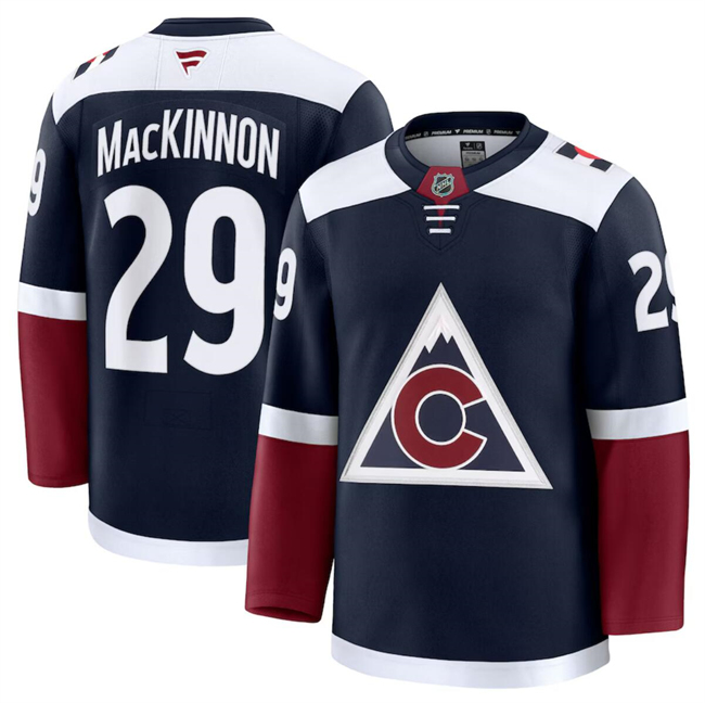 Men's Colorado Avalanche #29 Nathan MacKinnon Navy 2024-25 Alternate Stitched Jersey Men's Colorado Avalanche #29 Nathan MacKinnon Navy 2024-25 Alternate Stitched Jersey