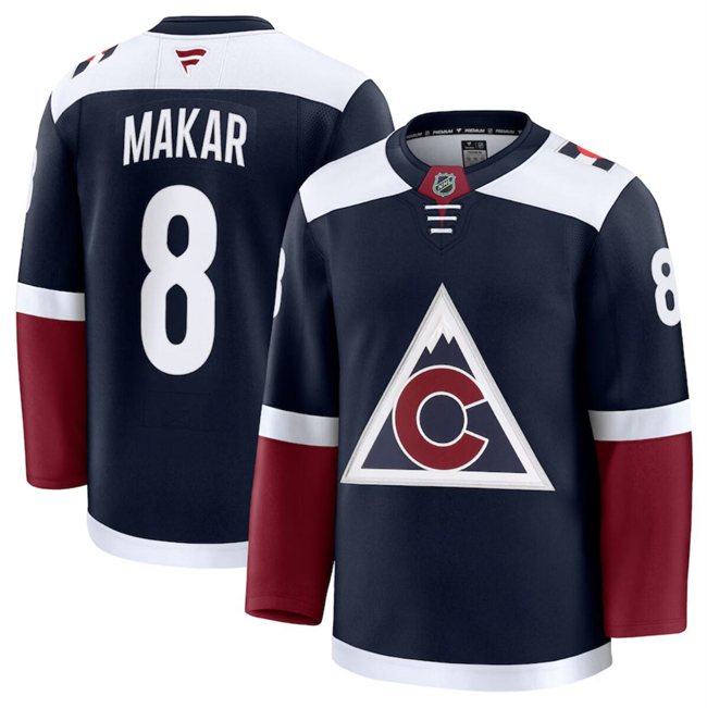 Men's Colorado Avalanche #8 Cale Makar Navy 2024-25 Alternate Stitched Jersey Men's Colorado Avalanche #8 Cale Makar Navy 2024-25 Alternate Stitched Jersey