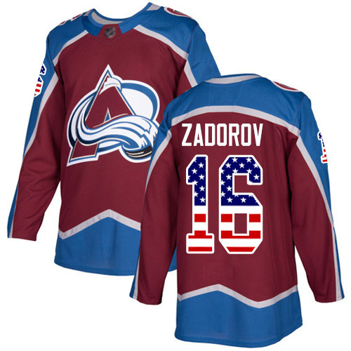 Avalanche #16 Nikita Zadorov Burgundy Home Authentic USA Flag Stitched Hockey Jersey Avalanche #16 Nikita Zadorov Burgundy Home Authentic USA Flag Stitched Hockey Jersey